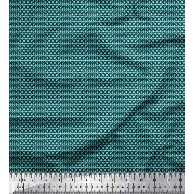 Soimoi Tissu Crêpe Polyester Imprimé Chemise Triangle au Mètre 52 Pouces de Large