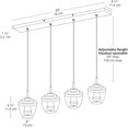 thumbnail image 3 of Bazz P17224BK Lampe Suspendue Led Quadruple, Dimmable, Réglable, Installation Facile, 59 Pouces, Noir, 3 of 5