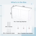 thumbnail image 2 of Trash Bag Dispenser, Trash Bag Dispenser Roll Holder, Wall Mount Acrylic Garbage Bag Dispenser, Storage Box Holder for Garbage Bag Grocery Bag Plastic Bag, Clear, 2 of 6