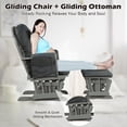 thumbnail image 4 of Costway Glider and Ottoman Cushion Set Wood Baby Nursery Rocking Chair Dark Grey, 4 of 10