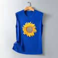 thumbnail image 2 of Hauts Grande Taille pour Femmes Débardeur Sans Manches Imprimé Fleurs de Soleil Été et Printemps Col Rond Décontracté Ample Confortable T-Shirts, 2 of 5