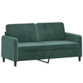 thumbnail image 2 of vidaXL 2 Piece Sofa Set Dark Green Velvet, 2 of 4