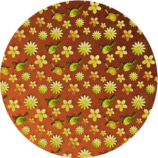 Ahgly Company Tapis Rond Lavable en Machine Intérieur Transitionnel Jaune, 5 Pieds Rond