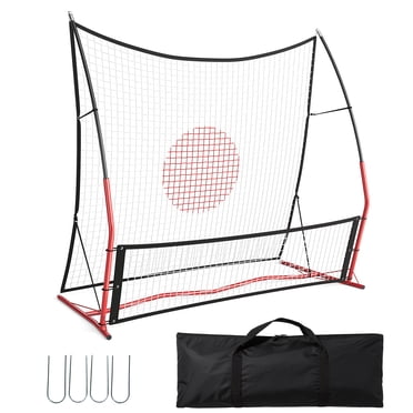 Filet de Rebond de Soccer – Entraînement Polyvalent 2-en-1 – Rebond Haut/bas Ajustable – Solo Ou en Équipe – Comprend un Sac et 4 Piquets – Cour Arrière, Intérieur et Extérieur – 7x5 Pi