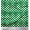 thumbnail image 1 of Soimoi Green Modal Satin Fabric Pink Heart Decor Fabric Printed Yard 42 Inch Wide, 1 of 5