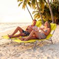 thumbnail image 2 of Gymax 2PCS Tanning ChairFolding Beach Lounge Chair w/5-Position Adjustable Backrest Yellow, 2 of 10