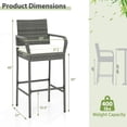 thumbnail image 3 of Costway 4PCS Patio PE Wicker Bar Chairs Counter Height Barstools With Armrests &Cushions, 3 of 9