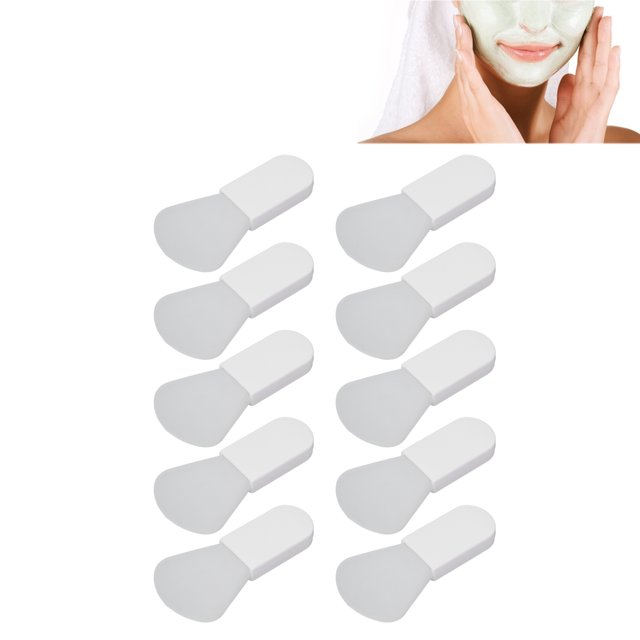 Soft and Gentle Silicone Brush, Handle Mud Applicator, Portable and Convenient, 10pcs in Total, for Various Mud Masks