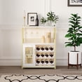 thumbnail image 2 of PIONEERWORKS 3-Tier Wine Bar Cabinet with Detachable Wine Rack and Storage Space, Buffet Cabinet with Glass Holder and Mesh Door, Sturdy MDF Construction for Dining Room Bar & Kitchen, 2 of 5