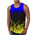 thumbnail image 1 of Penkiiy Débardeur Sport pour Homme Décontracté Mode à Imprimé Flamme, Col Rond, Chandail, TG Jaune, 1 of 4