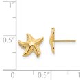 thumbnail image 3 of 14k Yellow Gold Starfish Earrings Animal Sea Life, 3 of 7