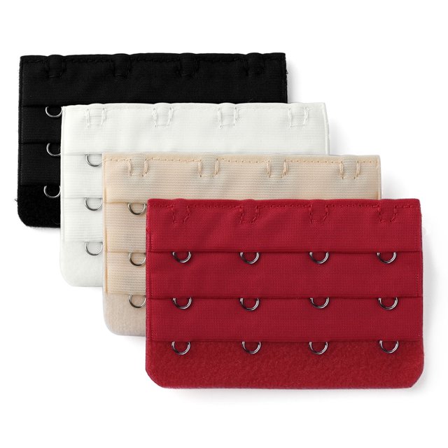 INSPIRE CHIC Women's 3 Rows 4 Hooks Bra Extenders Straps Extension