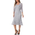 thumbnail image 2 of INSPIRE CHIC Robe d'Invitée de Mariage pour Femme Tenues de Soirée 2 Pcs Robes Sans Manches avec Boléro TP Gris Pâle, 2 of 5