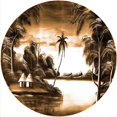 thumbnail image 1 of Slipmat Slip Mat Scratch Pad Felt for any 12" LP DJ Vinyl Turntable Record Player Custom Graphical - Tikki Huts Amber, 1 of 1