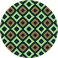 thumbnail image 1 of Ahgly Company Tapis de Zone Rond Vert Transitionnel pour Intérieur Lavable à la Machine, 6 Pieds Rond, 1 of 7