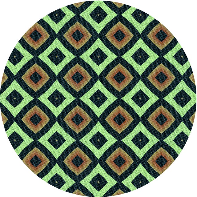 Ahgly Company Tapis de Zone Rond Vert Transitionnel pour Intérieur Lavable à la Machine, 6 Pieds Rond