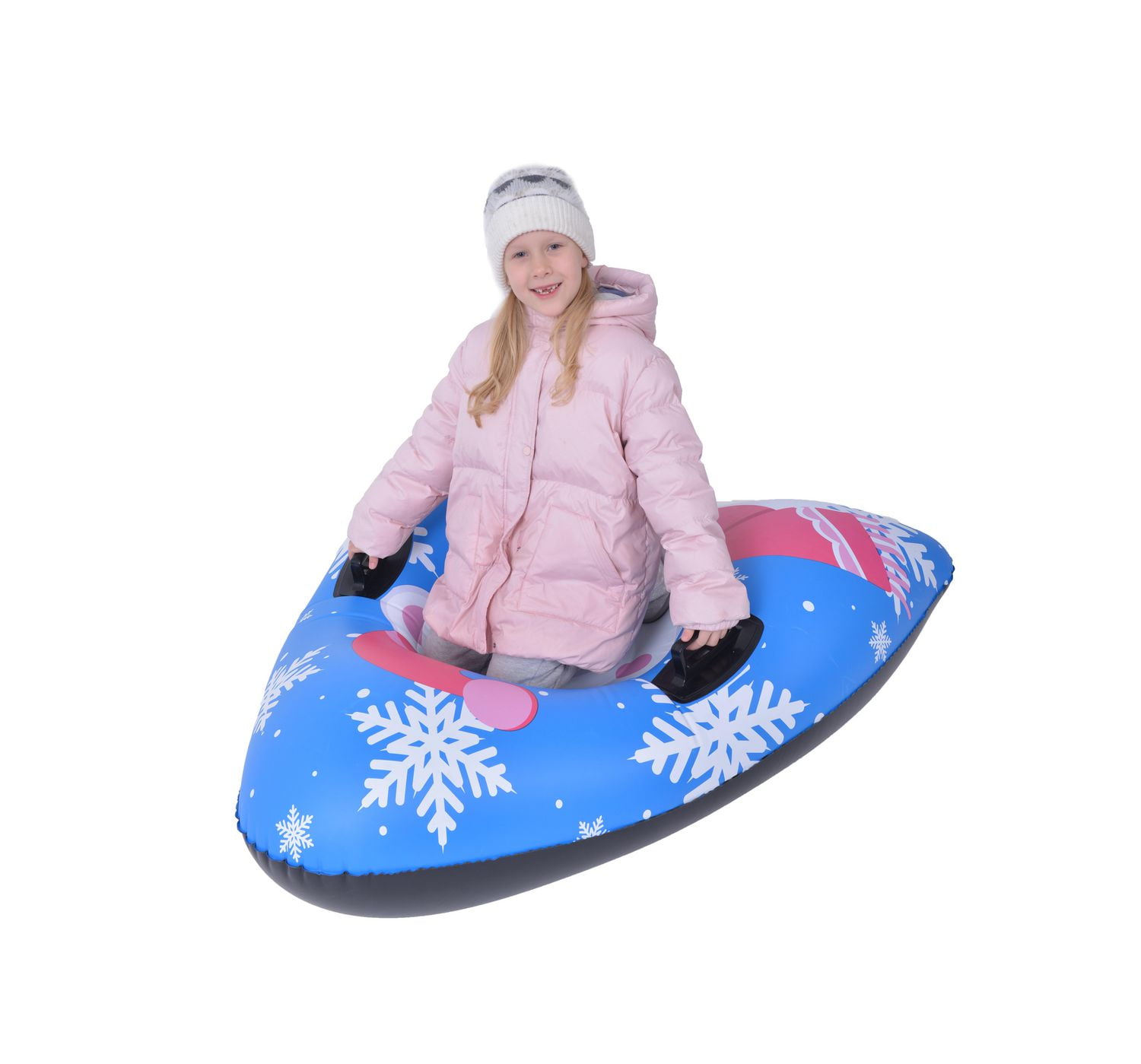 Tube à neige à triangle gonflable unisexe pour une personne, 48 po x 46 po avec graphiques de caractère hivernal, Pathfinder