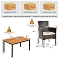 thumbnail image 2 of Patiojoy 7-Piece Outdoor Dining Set Patio Rattan Table and Chairs Set with Umbrella Hole, 2 of 10