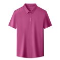 thumbnail image 3 of Men's Business Casual Tee Shirt Solid Color Short Sleeve Button Down Wear Smooth Comfortable Top, 3 of 5