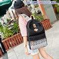 thumbnail image 4 of QualitChoice 3 Pieces Canvas Backpack Shoulder Organizer Set Large Capacity for Zipper Ethnic Style School Bags Causal Adjustable Travel Bag Purple, 4 of 6