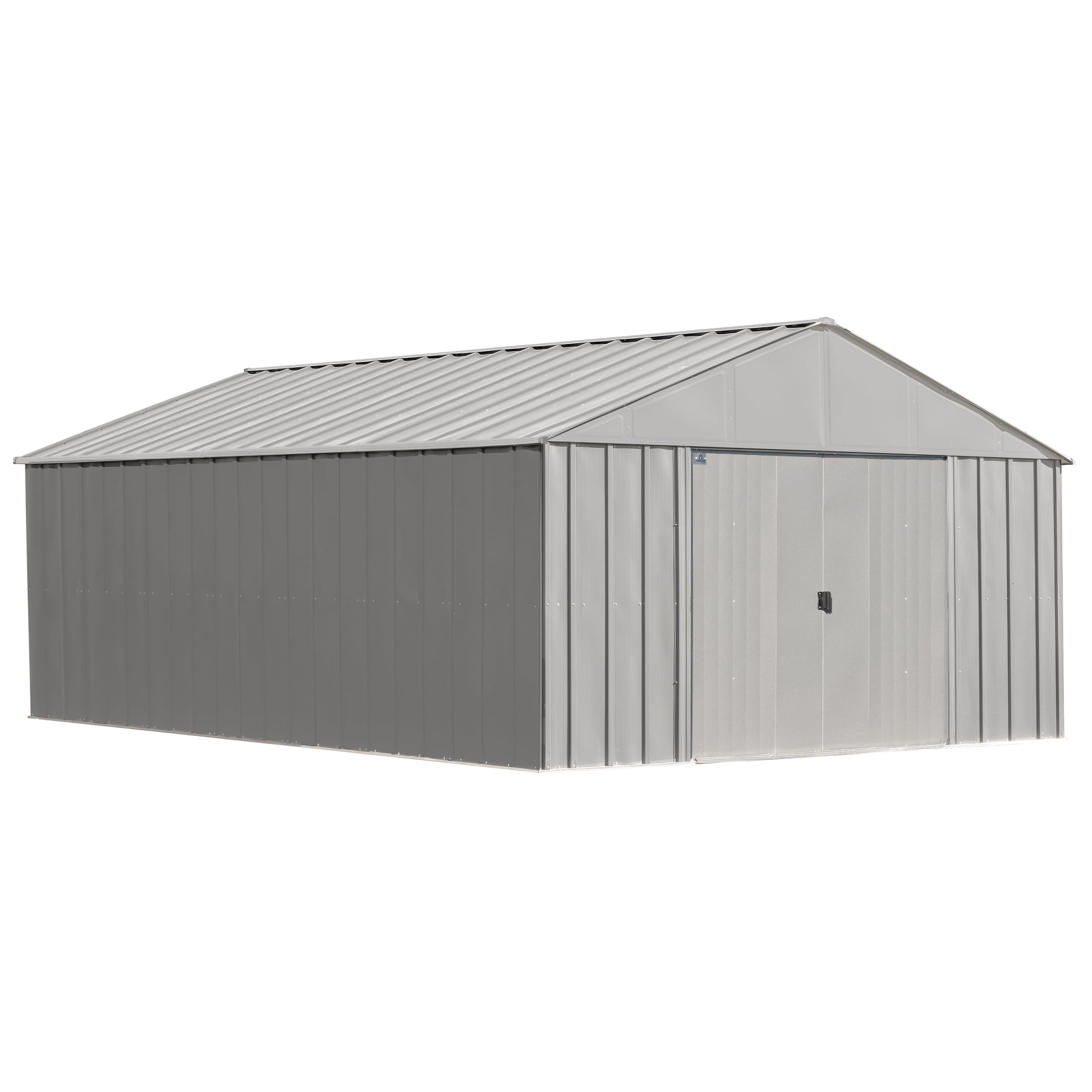 Arrow Classic 12 x 17 x 8 ft Flute Grey Steel Storage Shed