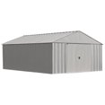thumbnail image 1 of Arrow Classic 12 x 17 x 8 ft Flute Grey Steel Storage Shed, 1 of 8