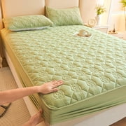 Waterproof Mattress Protector Cover | 150x200cm Fitted Sheet | Soft Thickened Breathable Washed Fabric | Anti-Slip & Stain Resistant | 1 Piece