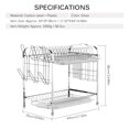 thumbnail image 3 of Zootealy Carbon Steel Dish Rack Storage Rack for Dishes Kitchen Rack Kitchen Sink Drying Shelf Bowl Holder Tool Holder Storage Box with Chopsticks Holder Cup Holder, 3 of 8
