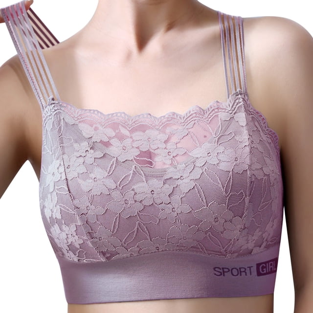 Seamless Lace Bandeau Bra Top with Removable Padding for Support Comfort and Smooth under Everyday Home wear