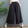 thumbnail image 4 of Women's Ramie Trousers Loose Comfortable Lightweight Pant for Summer Spring, 4 of 7