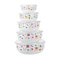 thumbnail image 2 of Tnarru Ensemble de 5 Pcs de Bols à Mélanger Bol à Salade de Fruits Bol à Riz Polyvalent avec Couvercles Contenant de Rangement pour Aliments Biscuits Crêpes Floral, 2 of 8