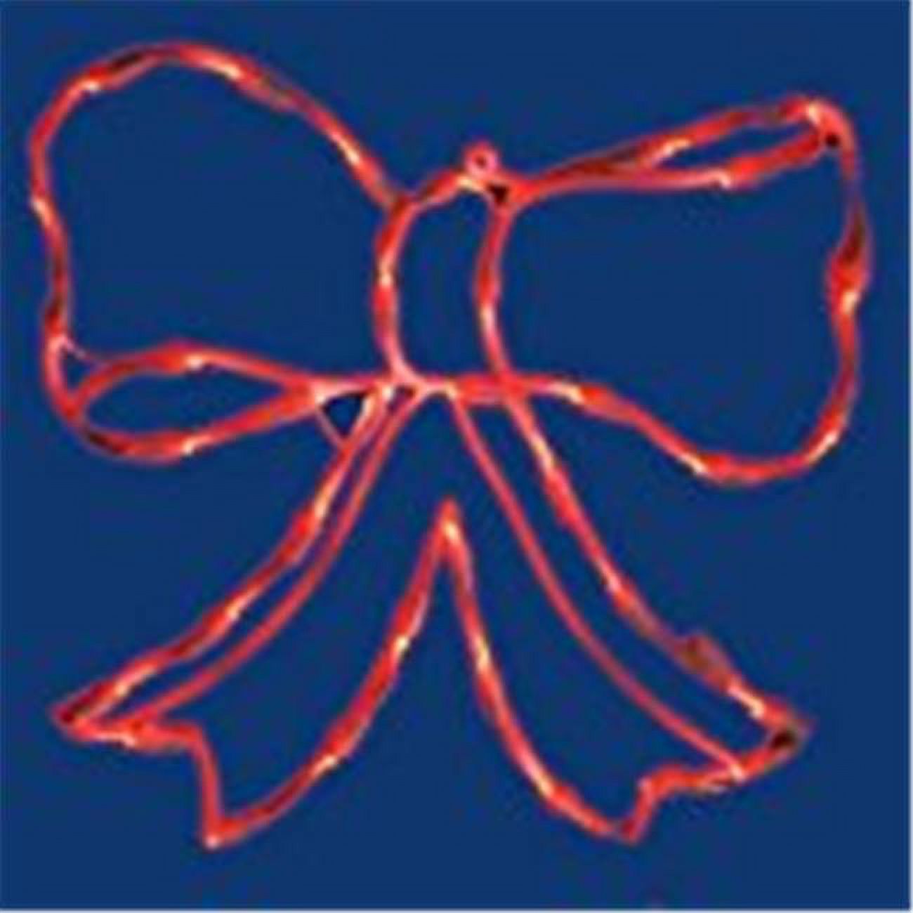 Vickerman X490542 LED Bow Window Lighted Decor with Red Lights - 15 x 15 in.