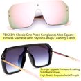 thumbnail image 2 of FEISEDY Unisexe Adulte Classique une-Pièce Lunettes de Soleil Sans Monture Design Rétro Élégant pour Hommes B2574, 2 of 6