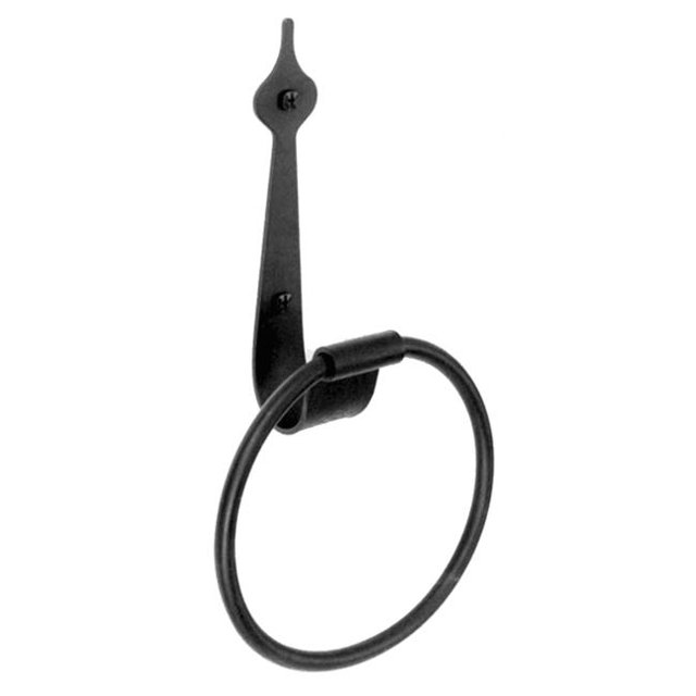 6" Diameter Spear Design Towel Ring - Black Iron