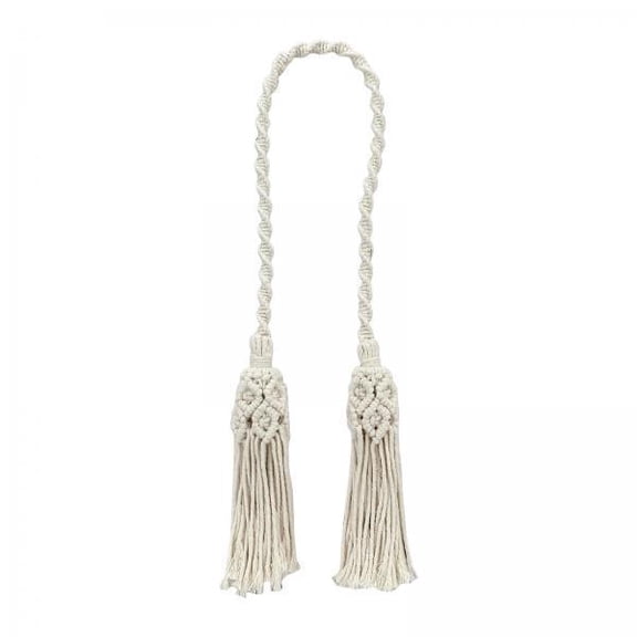 Mornei 2xBoho Macrame Curtain Tieback Gift Boho Curtain Rope Tie for Bedroom Pastoral 2 Tassel Length107cm 2 Pcs