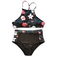 thumbnail image 1 of Honganda Maillot de Bain Femme Imprimé Floral Tops + Culotte Taille Haute, 1 of 7