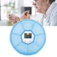 thumbnail image 2 of Pills Case 7 Grids Mini Portable Medicine Tablet Pills Candy Storage Box Organizer Case With RemiderBlue, 2 of 8