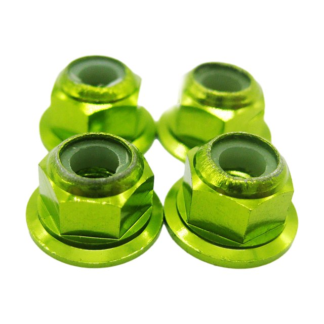 fastboy 4pcs/set Aluminum Alloy Nylon Wheel Lock Nut For 1/10 Axial SCX10 Crawler Crawler S Durability Green 1Set
