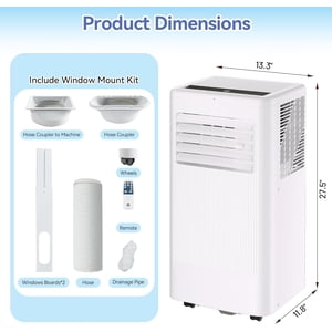 QinaQin 10000 BTU portatif Air Conditionneur, 3-In-1 En position debout AC, blanc