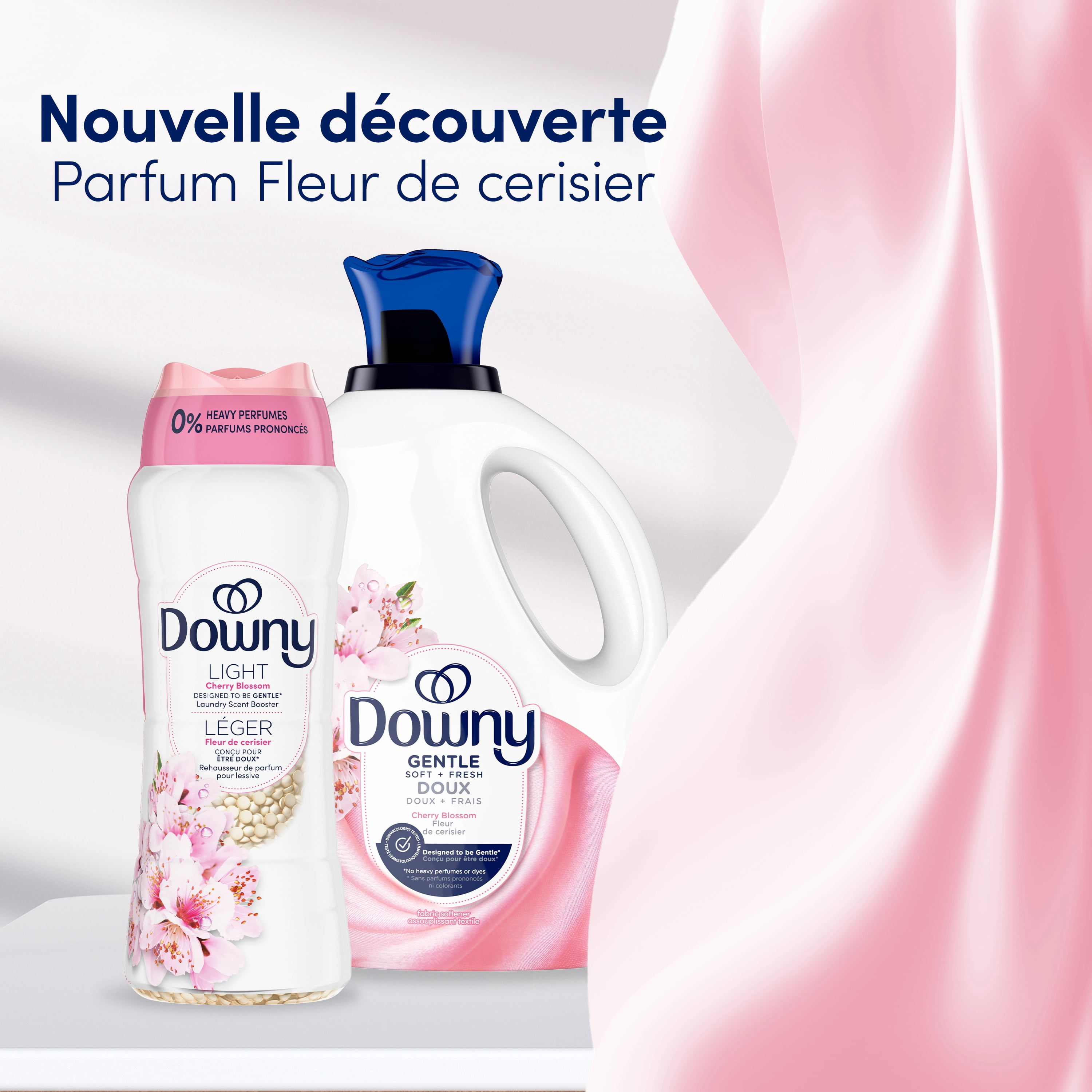 Downy Gentle Soft + Fresh Fabric Softener Liquid, Cherry Blossom Scent, 1.66 L, 83 loads, Liquid Fabric Softener Designed to be Gentle on Skin