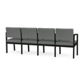 thumbnail image 5 of Lenox Steel Reception Waiting 4 Seats Chair / Black Steel / Light Gray, 5 of 5