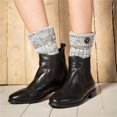 thumbnail image 1 of Black Socks Winter Warm Boot Cuffs Crochet Knitted Boot Cuffs Short Leg Boot Topper Socks Short Ankle with Slouch Button Design for Women Girls, 1 of 5