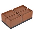 thumbnail image 1 of Unique Bargains 3 Inch Furniture Risers Rectangle Bed Lifters Adjustable Stackable Couch Riser, Brown 4 Pack, 1 of 7