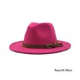 thumbnail image 4 of QualitChoice Woman Fedoras Hat Cap Female Comfortable Breathable Solid Color Winter Caps Rose Red 56-58cm, 4 of 6
