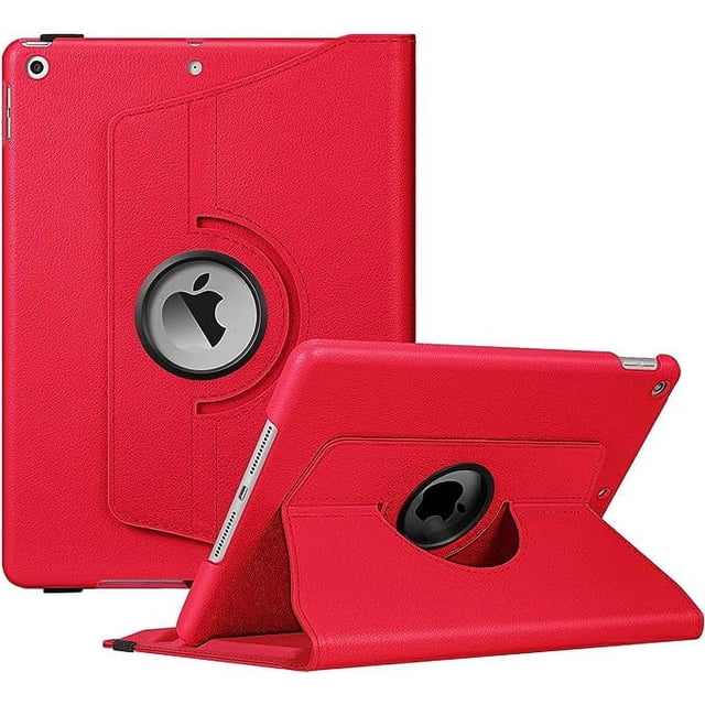 Rotating case for iPad Mini 6 (6th Generation 8.3 Inch) in purple, featuring a 360-degree swiveling stand and protective back cover. Designed for the 2021 iPad Mini 6 model, it includes an auto wake/sleep feature with a built-in magnetic strip. The synthetic leather material is durable, washable, and protects against dust, scratches, and shocks. The case allows versatile viewing angles for typing, video calls, and watching videos.