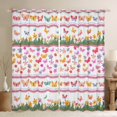 thumbnail image 1 of Erosebridal Rideaux Papillons Dessin Animé Lot de 2 (42x63), Rayures de Fleurs Rideaux Occultants 30 %-50 %, Décoration Kawaii, 1 of 5