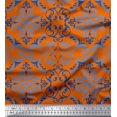 thumbnail image 1 of Soimoi Orange polyester Crepe Fabric Vector Design Damask Print Fabric by the Yard 42 Inch Wide, 1 of 3