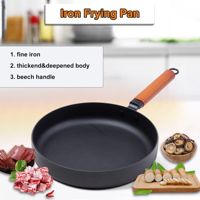 Non-stick Frying Pan Iron Pan Iron Skillet Cookware Deep Frying Pan Iron Pot
