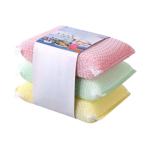 Hearth & Gear 3 PCS But Éponges Microfibre non grattée Éponge en microfibre réutilisable pour lave-linge et nettoyage Dispose en pierre naturelle pour avec poignée de la cuisine Support micro-ondes avec lave-vaisselle
