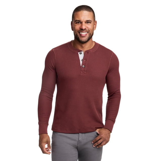 Jockey Men's Long Sleeve Waffle Henley
